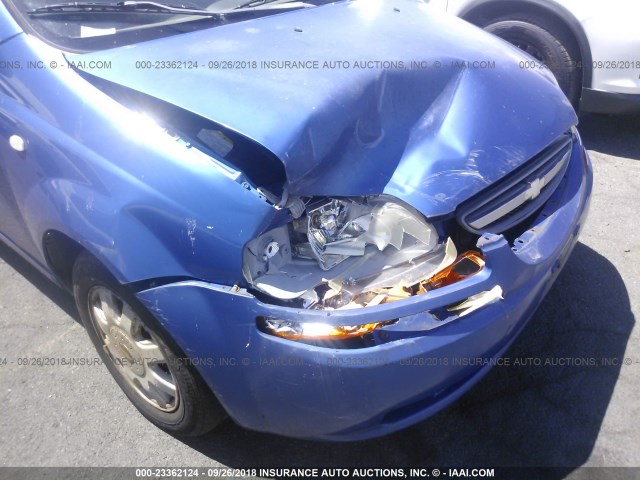 KL1TD62655B303011 - 2005 CHEVROLET AVEO LS BLUE photo 6