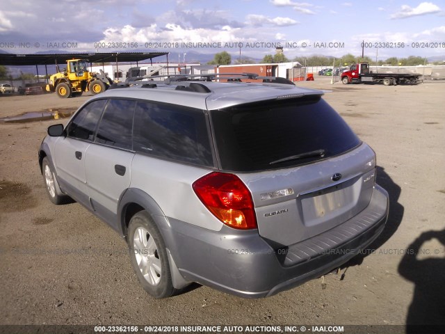 4S4BP61C957343187 - 2005 SUBARU LEGACY OUTBACK 2.5I SILVER photo 3