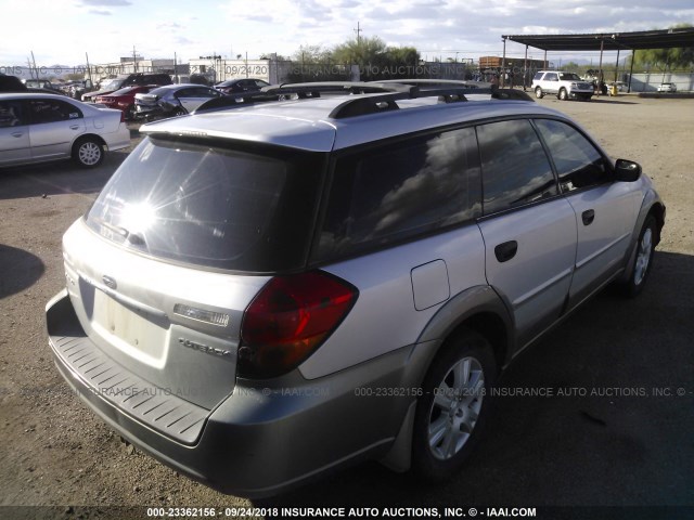 4S4BP61C957343187 - 2005 SUBARU LEGACY OUTBACK 2.5I SILVER photo 4