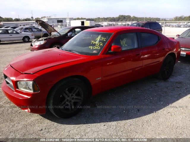 2B3KA53H87H891425 - 2007 DODGE CHARGER R/T RED photo 2