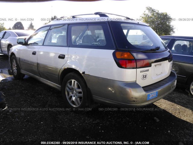 4S3BH675347639069 - 2004 SUBARU LEGACY OUTBACK AWP WHITE photo 3