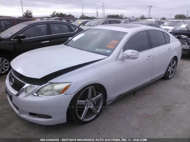 JTHBE96S580035702 - 2008 LEXUS GS 350 WHITE photo 2