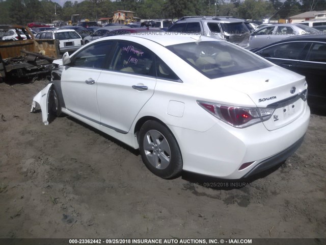 KMHEC4A43CA028858 - 2012 HYUNDAI SONATA HYBRID WHITE photo 3