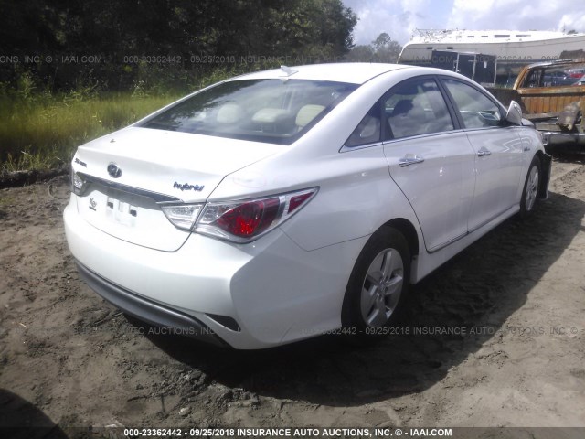 KMHEC4A43CA028858 - 2012 HYUNDAI SONATA HYBRID WHITE photo 4