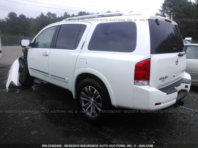 5N1BA0ND3FN607437 - 2015 NISSAN ARMADA SV/SL/PLATINUM WHITE photo 3