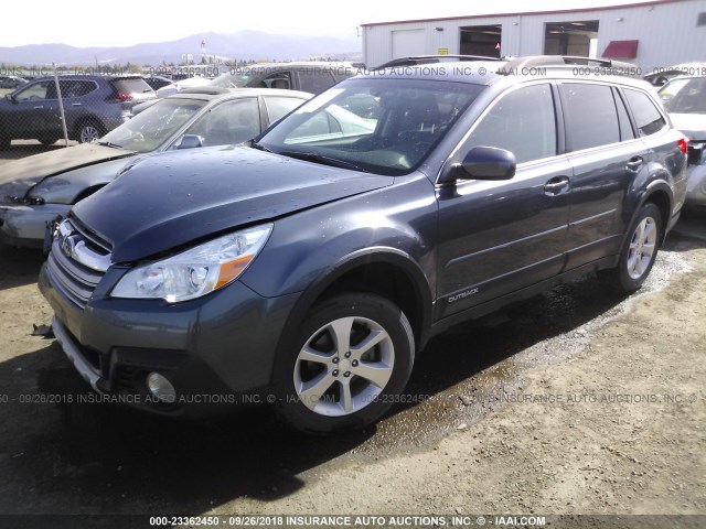 4S4BRBNCXE3283280 - 2014 SUBARU OUTBACK 2.5I LIMITED GRAY photo 2