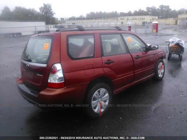 JF1SG63668H706979 - 2008 SUBARU FORESTER 2.5X RED photo 4