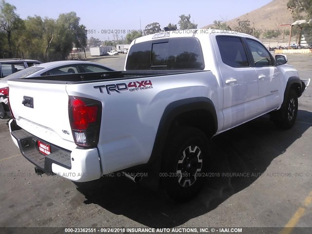 3TMCZ5ANXJM149461 - 2018 TOYOTA TACOMA DBL CAB/SR/TRDSPT/OR/PRO თეთრი ფოტო 4