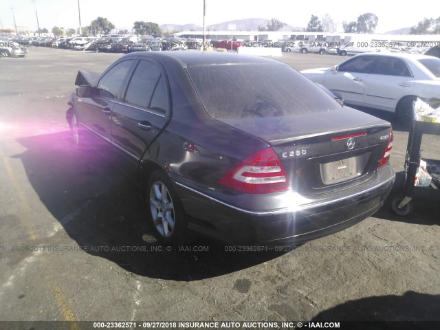 WDBRF92H47F931720 - 2007 MERCEDES-BENZ C 280 4MATIC BLACK photo 3