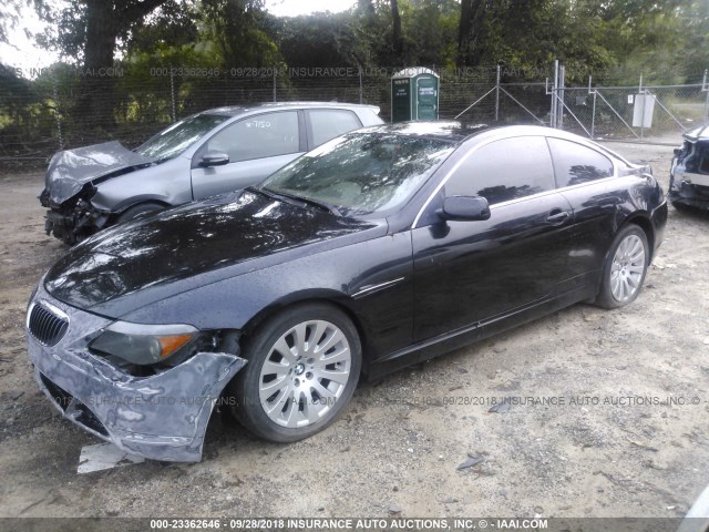 WBAEH73414B189223 - 2004 BMW 645 CI AUTOMATIC BLACK photo 2