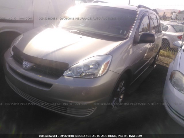 5TDZA23C04S174580 - 2004 TOYOTA SIENNA CE/LE SILVER photo 2