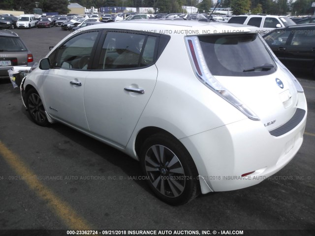 1N4AZ0CPXDC411063 - 2013 NISSAN LEAF S/SV/SL WHITE photo 3