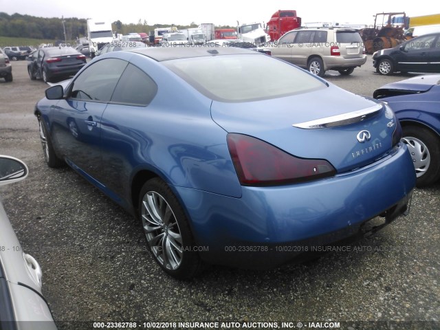 JN1CV6EL2DM982300 - 2013 INFINITI G37 BLUE photo 3