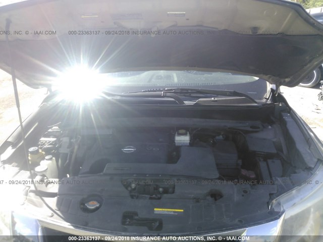 5N1AR2MN9EC707014 - 2014 NISSAN PATHFINDER S/SV/SL/PLATINUM BROWN photo 10