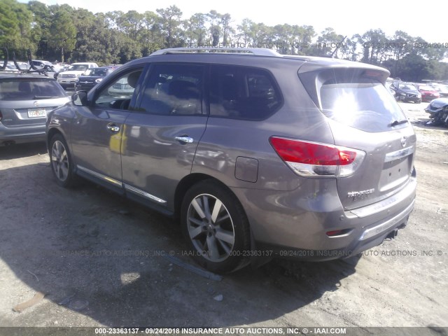 5N1AR2MN9EC707014 - 2014 NISSAN PATHFINDER S/SV/SL/PLATINUM BROWN photo 3