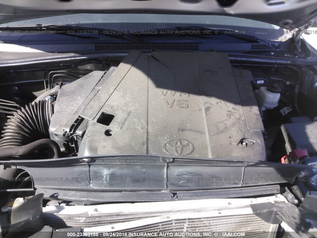 5TFJU4GN7FX078048 - 2015 TOYOTA TACOMA DOUBLE CAB PRERUNNER SILVER photo 10