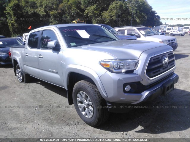 3TMDZ5BN3JM037345 - 2018 TOYOTA TACOMA DBL CAB/SR5/TRD SPORT/OR SILVER photo 1