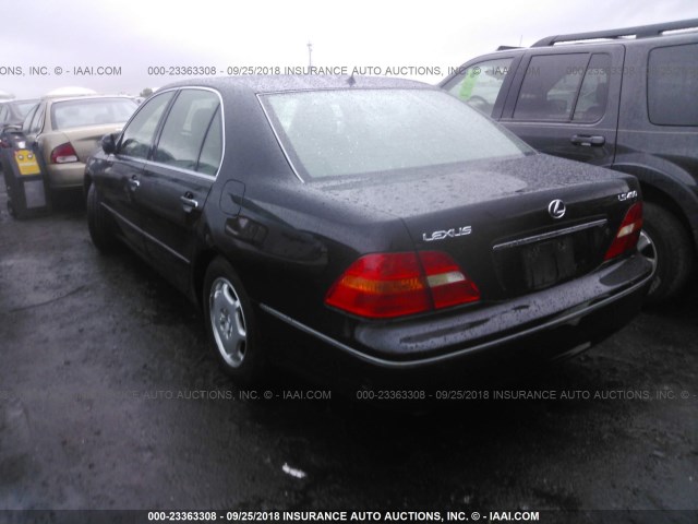 JTHBN30F520080008 - 2002 LEXUS LS 430 BLACK photo 3