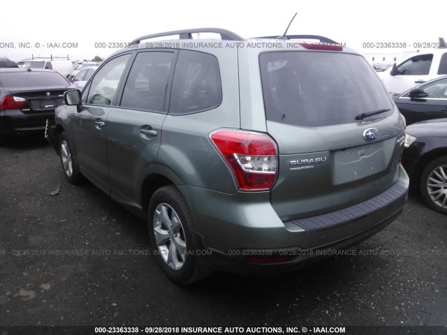 JF2SJADC0FH445625 - 2015 SUBARU FORESTER 2.5I PREMIUM GREEN photo 3