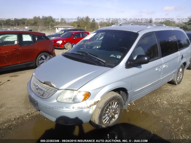 2C8GT64L61R197677 - 2001 CHRYSLER TOWN & COUNTRY LIMITED BLUE photo 2