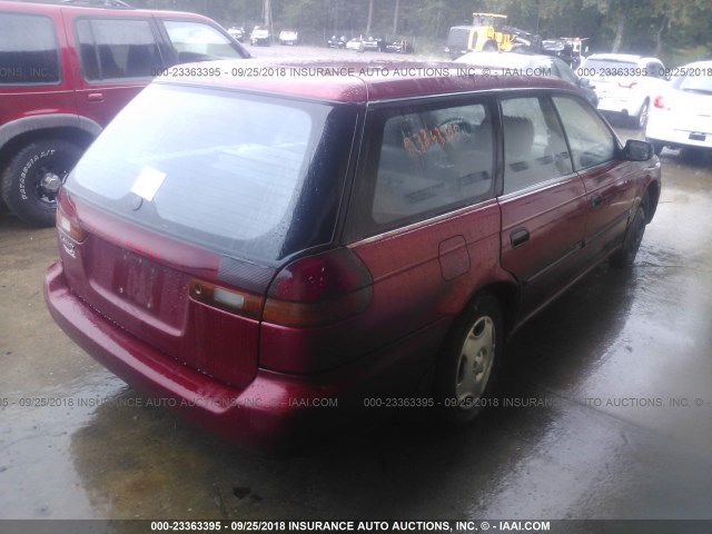 4S3BK6256S7313028 - 1995 SUBARU LEGACY BRIGHTON RED photo 4