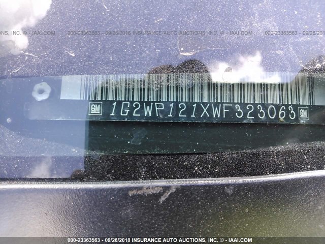 1G2WP121XWF323063 - 1998 PONTIAC GRAND PRIX GTP Ağ foto 9