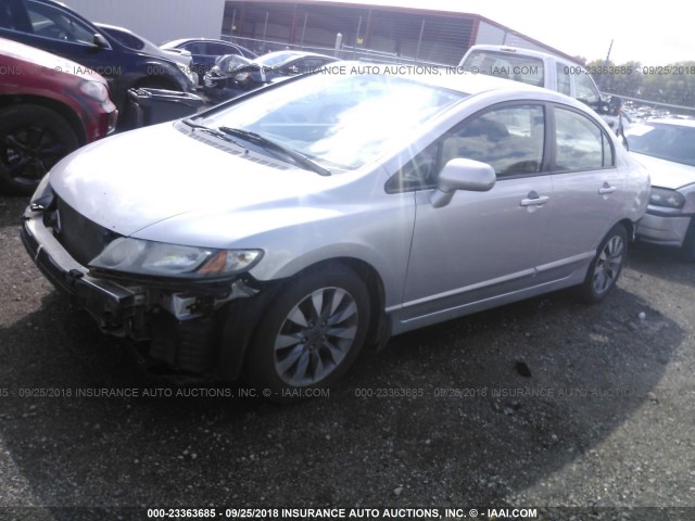1HGFA16839L029323 - 2009 HONDA CIVIC EX SILVER photo 2