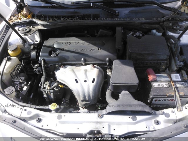 4T1BE46K88U216849 - 2008 TOYOTA CAMRY CE/LE/XLE/SE SILVER photo 10