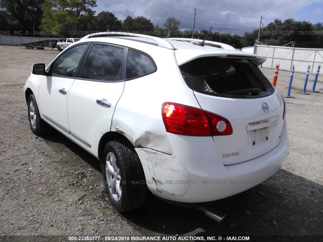 JN8AS5MT4BW167403 - 2011 NISSAN ROGUE S/SV/KROM WHITE photo 3