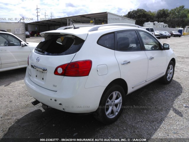 JN8AS5MT4BW167403 - 2011 NISSAN ROGUE S/SV/KROM WHITE photo 4