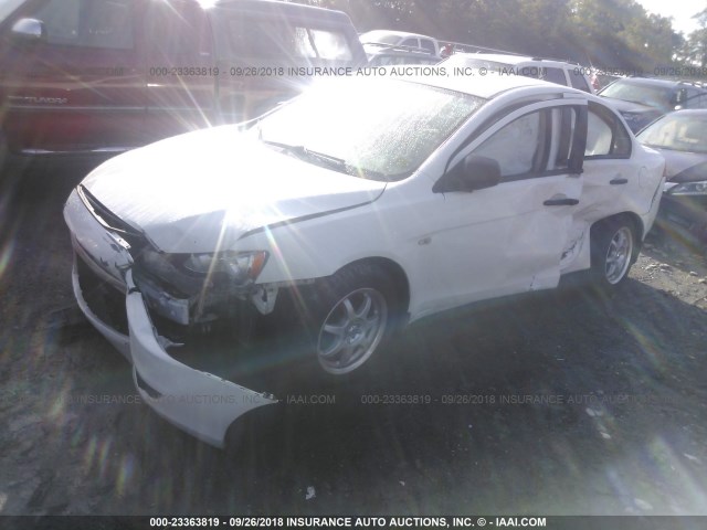 JA3AU16U78U010696 - 2008 MITSUBISHI LANCER DE WHITE photo 2