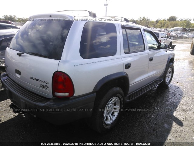 1D4HS38N03F582832 - 2003 DODGE DURANGO SPORT SILVER photo 4