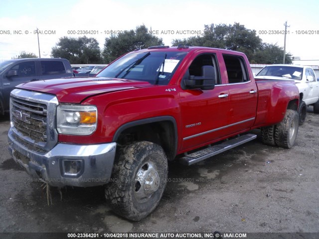 1GT423E86FF110732 - 2015 GMC SIERRA K3500 SLT RED photo 2