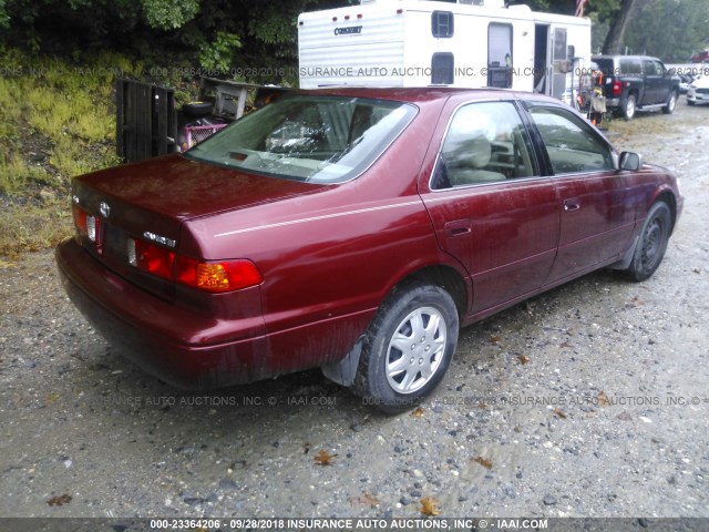 4T1BG22K91U864324 - 2001 TOYOTA CAMRY CE/LE/XLE MAROON photo 4