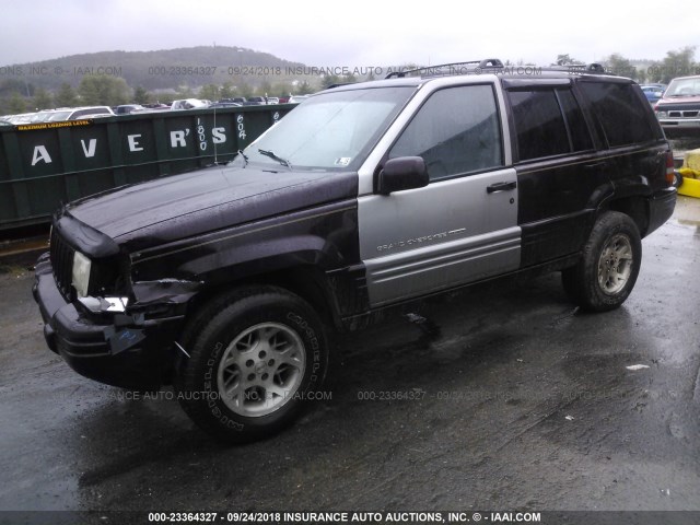 1J4GZ78Y8VC551428 - 1997 JEEP GRAND CHEROKEE LIMITED/ORVIS MAROON photo 2