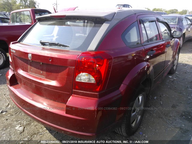 1B3HB28C07D133028 - 2007 DODGE CALIBER RED photo 4