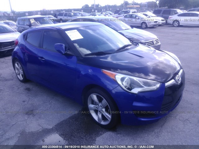 KMHTC6AD6CU038382 - 2012 HYUNDAI VELOSTER BLUE photo 1