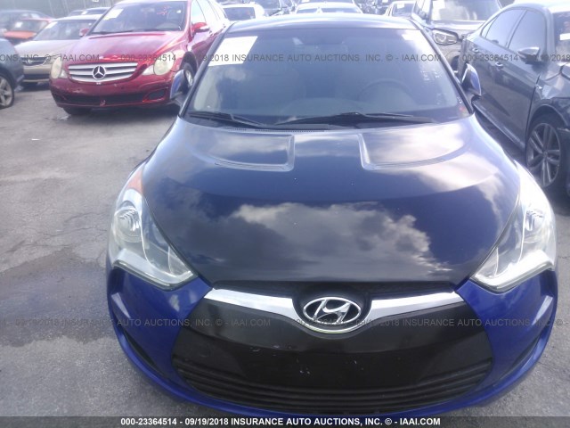 KMHTC6AD6CU038382 - 2012 HYUNDAI VELOSTER BLUE photo 6