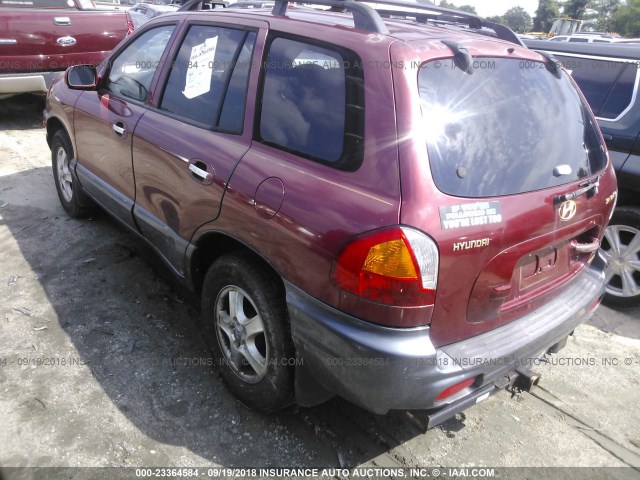 KM8SC83D31U122029 - 2001 HYUNDAI SANTA FE GLS/LX MAROON photo 3