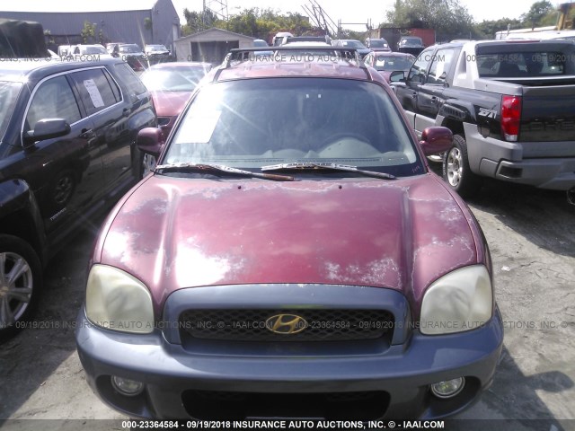 KM8SC83D31U122029 - 2001 HYUNDAI SANTA FE GLS/LX MAROON photo 6