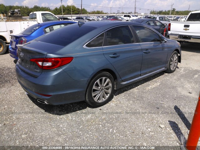 5NPE34AF4FH239943 - 2015 HYUNDAI SONATA SPORT/LIMITED BLUE photo 4