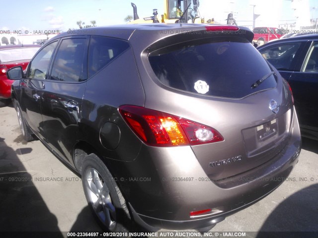 JN8AZ1MU7AW020570 - 2010 NISSAN MURANO S/SL/LE BROWN photo 3