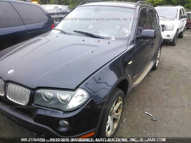 WBXPC93499WJ31370 - 2009 BMW X3 XDRIVE30I BLUE photo 2