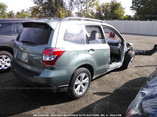 JF2SJAHC3FH411138 - 2015 SUBARU FORESTER 2.5I LIMITED GREEN photo 4