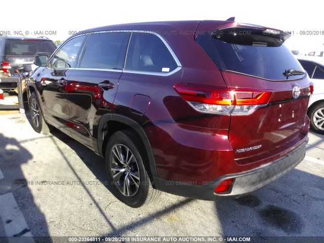 5TDZZRFH7HS200784 - 2017 TOYOTA HIGHLANDER LE/LE PLUS BURGUNDY photo 3