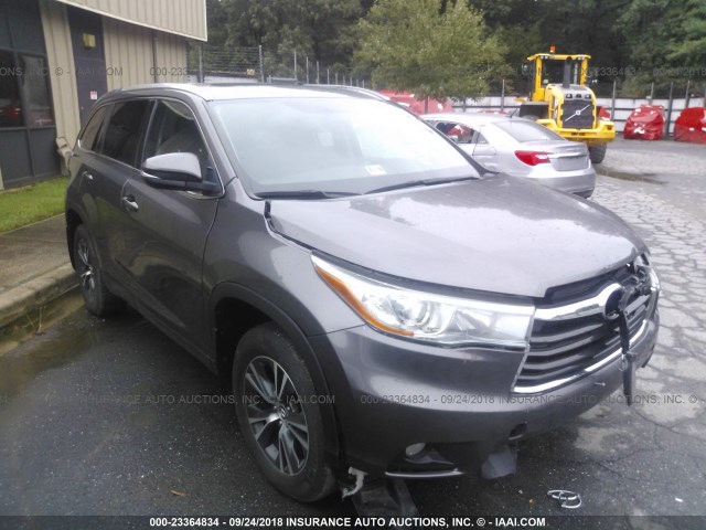 5TDJKRFH1GS320659 - 2016 TOYOTA HIGHLANDER XLE GRAY photo 1