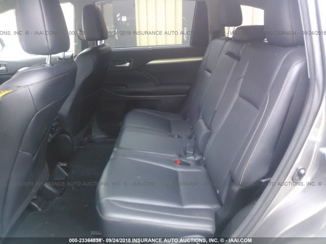 5TDJKRFH1GS320659 - 2016 TOYOTA HIGHLANDER XLE ნაცრისფერი ფოტო 8