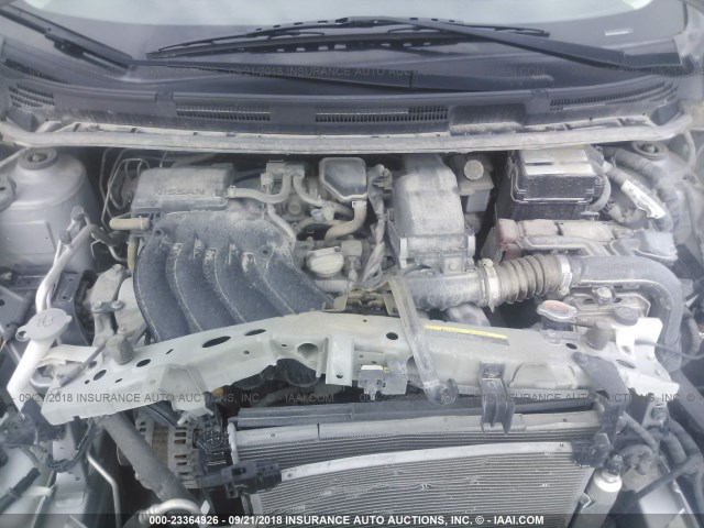 3N1CE2CP0FL368034 - 2015 NISSAN VERSA NOTE S/S PLUS/SV/SL/SR SILVER photo 10