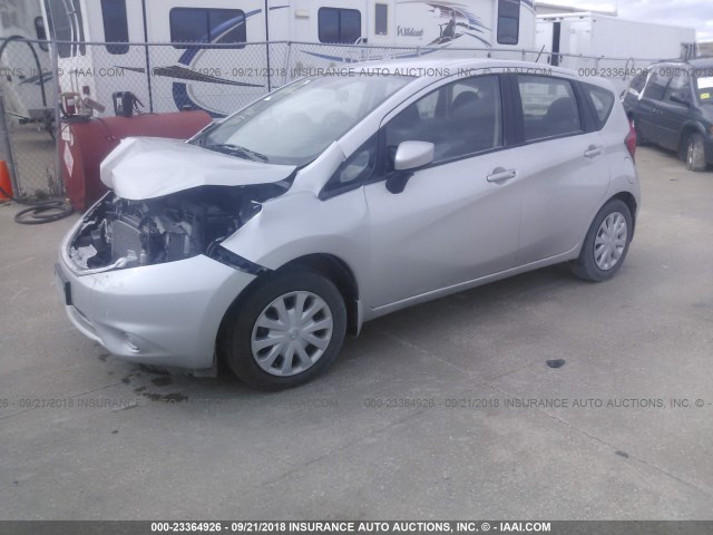 3N1CE2CP0FL368034 - 2015 NISSAN VERSA NOTE S/S PLUS/SV/SL/SR SILVER photo 2