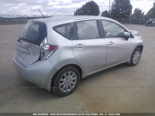 3N1CE2CP0FL368034 - 2015 NISSAN VERSA NOTE S/S PLUS/SV/SL/SR SILVER photo 4